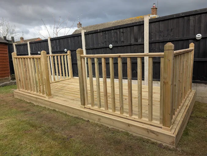 Timber decking and balustrades installed by RMS Building and Landscaping