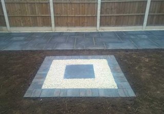 A black limestone patio we layed at a job we completed in Basford, Nottingham A black limestone patio we layed at a job we completed in Basford, Nottingham